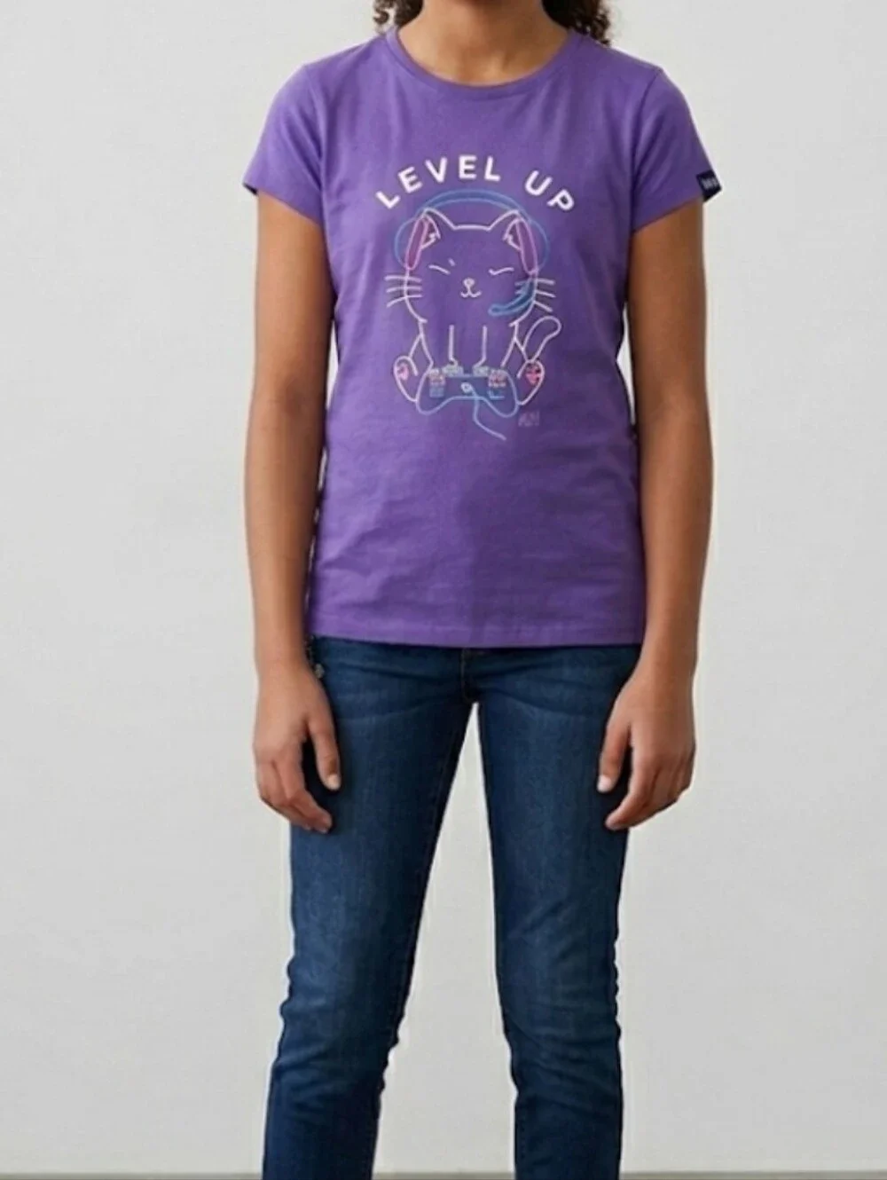 Gap Kids 'Level Up' Cat Graphic Youth Tshirt-XXL NWOT